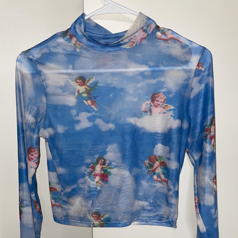 Long sleeve mesh top
